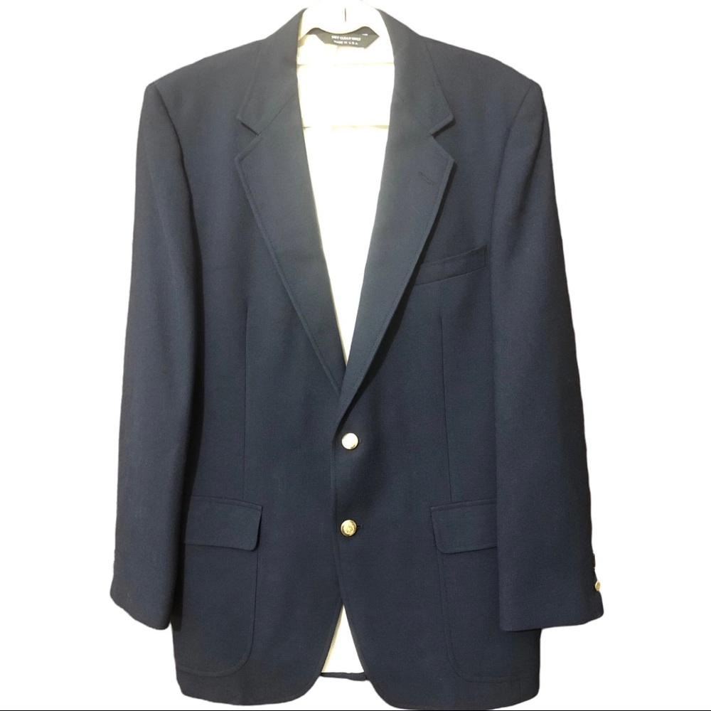 Vintage STUART EDWARD LIMITED Sports Coat Jacket Blazer Academia USA Navy